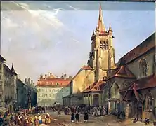 La place Saint-François, vers 1840.