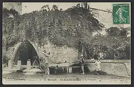 La fontaine : carte postale (1908).