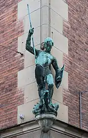 Saint Georges et le dragonUn coin de rue à Odense, Danemark.