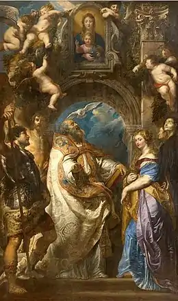 Rubens, Saint Grégoire pape, entouré de saints et de saintes.