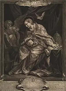 Saint Grégoire, vers 1713, Christopher Elias Heiss (en), Bibliothèque nationale de la République tchèque.