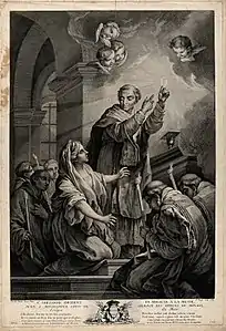 Saint Grégoire obtient un miracle à la messe (D’après Charles André van Loo), 1769.