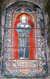 vitrail de Saint-Léobon dans l'église du bourg de Saint-Étienne-de-Fursac