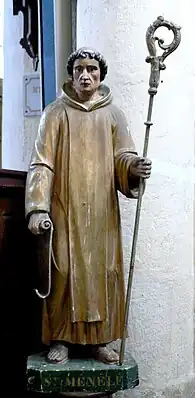 Saint Ménélé (statue dans l'église de Menat).