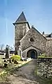 Église Saint-Nicolas du Pin, portail et clocher.