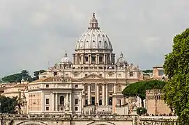 Basilique saint Pierre de Rome, dont les plans et la partie initiale de la construction sont réalisés par Bramante.