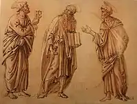 saint Pierre, saint Paul et saint Marc. Dessin de Giuliano da Sangallo
