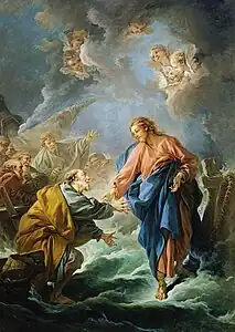 Saint Pierre tentant de marcher sur les eaux par François Boucher (1766).
