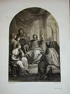 Saint Taraise, patriarche de Constantinople (1825), lithographie d'après Charles Le Brun.