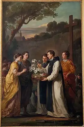 Thibaud offrant onze brins de lilas à Saint Louis et Marguerite de Provence.