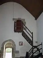 L'escalier qui permet l'accès au clocher