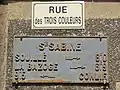 Plaque de cocher, rue des Trois Couleurs.