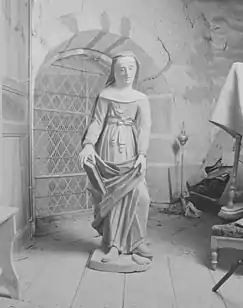 Statue de sainte Anne dans l'église de Saint-Thélo, Côtes-d'Armor.