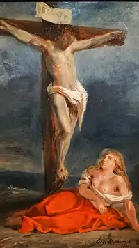 Eugène Delacroix, Sainte Marie Madeleine au pied de la croix (1829).