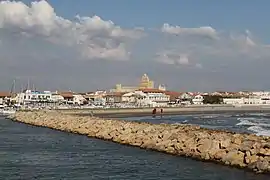 Vue depuis la mer Méditerranée.