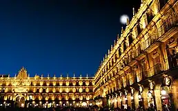 La Plaza Mayor de Salamanque, au soir.