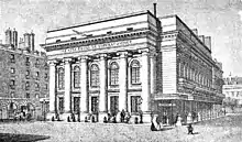 Lithographie de la première salle Favart (architecte Heurtier) qui a hébergé l’Opéra-Comique de 1783 à 1838.