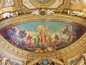 Palais du Luxembourg, à Paris, cul-de-four du plafond ouest de la salle des conférences, par Henri Lehmann (1854).
