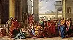 Voussure nord : Alexandre Sévère faisant distribuer du blé au peuple de Rome dans un temps de disette