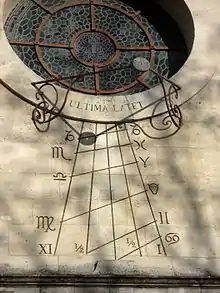 Méridienne avec lignes des 1/2 heures (ca. 1670).