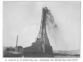 Tête de puits du champ pétrolifère de Salt Creek (1908).