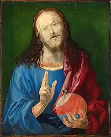 Albrecht Dürer, Salvator Mundi, tableau inachevé (avant 1505), Metropolitan Museum of Art, New York.