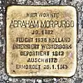 Plaque à Salzbourg (Autriche) pour Abraham Morpurgo (1882-1943), assassiné au camp nazi d'Auschwitz (Pologne).