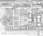 Plan du parc et du château de Salzdahlum, vers 1710.