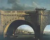 Samuel Scott, Une arche du pont de Westminster, v. 1750, huile sur toile, 135,7 x 163,8 cm, Londres, Tate Gallery, T0119