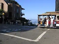 Un cable car sur Russian Hill