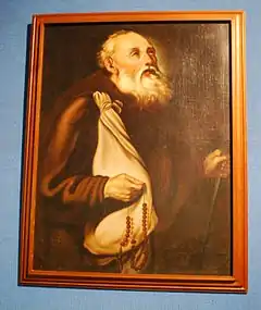 Saint Simon Stock par C. Pola (XVIIIe siècle). Exposée au Musée Régional de Tuxtla Gutierrez (Mexique)