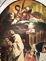 Saint Bernard de Clairvaux et le miracle de la dent de saint Césaire diacre et martyr de Terracine, basilique Sainte-Croix-de-Jérusalem, Rome.