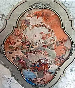 Anges et Vertus par Giandomenico Tiepolo Fresque du plafond