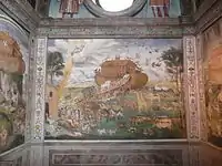Scène de l'arche de Noé sur une chapelle latérale de gauche par Aurelio Luini (fils de Bernardino).