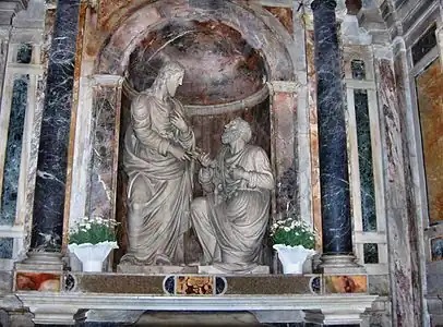Saint Pierre recevant les clefs du salut des âmes et du Paradis du Christ, basilique Santa Pudenziana de Rome.