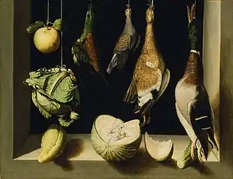 Nature morte au gibier, Légumes et Fruits, 1601(Art Institute of Chicago)