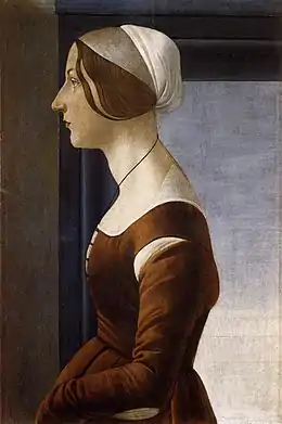 Sandro Botticelli, Portrait de jeune femme, 1485.