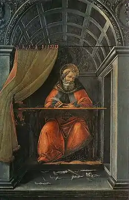 Saint Augustin dans son cabinet de travail, galerie des Offices de Florence.