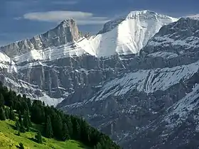 Vue du Gstellihore (à gauche) et du Sanetschhore (à droite).