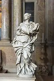 Statue en marbre : "la prière" par Gabriele Brunelli.