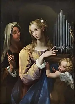 Sainte Cécile jouant sur petit orgue (1630)
