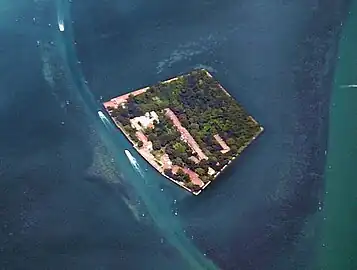 Vue aérienne de l'île