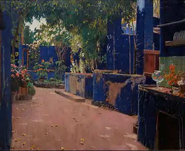 Cour bleue, Arenys de Munt, 1913, Barcelone, musée national d'Art de Catalogne.