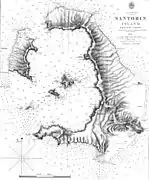 Carte de Santorin en 1848.