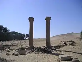 Les colonnes monolithique de granit du temple de la vallée