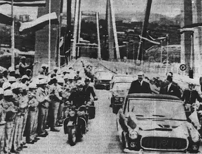 Le Président Giuseppe Saragat lors de l'inauguration, le 4 septembre 1967.