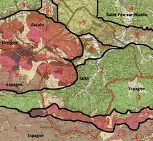 Carte géologique structurale de la région de Sare