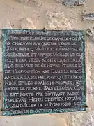 Plaque de fondation.