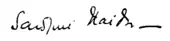 signature de Sarojini Naidu