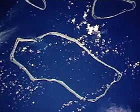 Image satellite de l'atoll de Satowan.